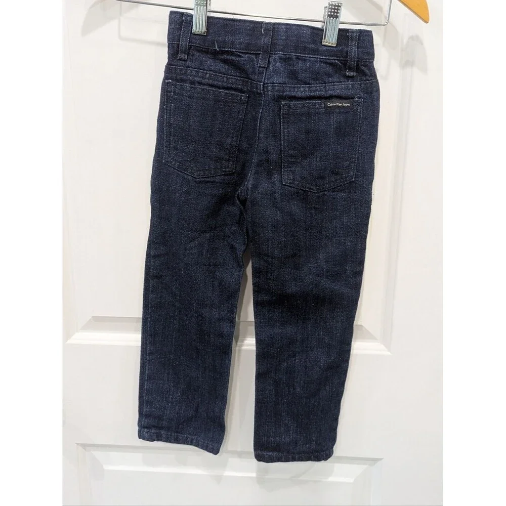 Calvin Klein Jeans Kids Dark Wash Denim Pants Little Boy Toddler 4 4T